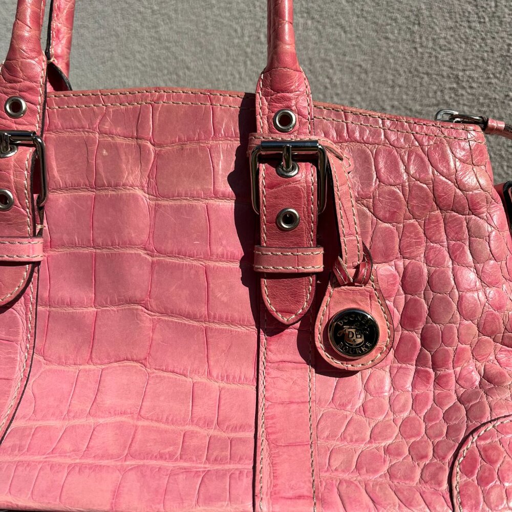 Y2K Dooney and Bourke Pink Nile Collection crocodile embossed leather bag - Picture 4 of 5